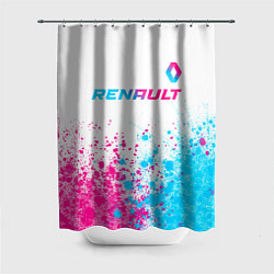 Шторка для ванной Renault neon gradient style: символ сверху
