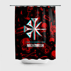 Шторка для душа Nightwish rock glitch, цвет: 3D-принт