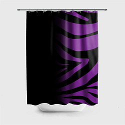 Шторка для ванной Фиолетовый с черными полосками зебры