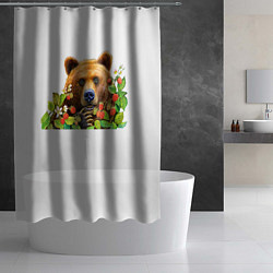 Шторка для душа Медведь, цвет: 3D-принт — фото 2