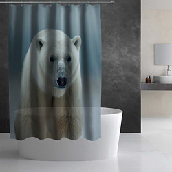 Шторка для душа Белый медведь полярный, цвет: 3D-принт — фото 2
