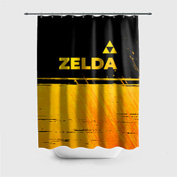 Шторка для душа Zelda - gold gradient: символ сверху, цвет: 3D-принт