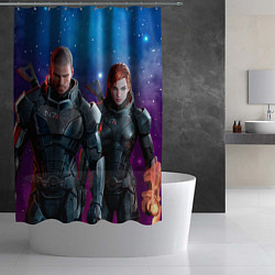 Шторка для душа Mass Effect N7 space, цвет: 3D-принт — фото 2