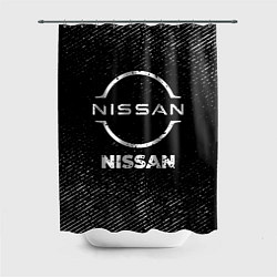 Шторка для душа Nissan с потертостями на темном фоне, цвет: 3D-принт