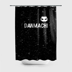 Шторка для ванной DanMachi glitch на темном фоне: символ сверху