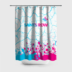 Шторка для ванной Saints Row neon gradient style: символ сверху