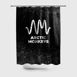 Шторка для душа Arctic Monkeys с потертостями на темном фоне, цвет: 3D-принт