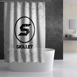 Шторка для душа Skillet с потертостями на светлом фоне, цвет: 3D-принт — фото 2