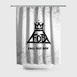Шторка для ванной Fall Out Boy с потертостями на светлом фоне