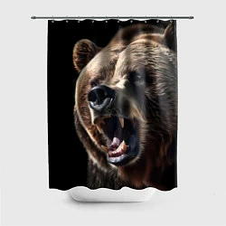 Шторка для душа Бурый медведь рычит, цвет: 3D-принт