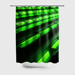 Шторка для ванной Green neon abstract