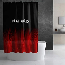 Шторка для душа Papa Roach red plasma, цвет: 3D-принт — фото 2