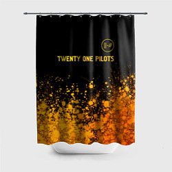 Шторка для душа Twenty One Pilots - gold gradient: символ сверху, цвет: 3D-принт