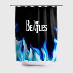 Шторка для душа The Beatles blue fire, цвет: 3D-принт