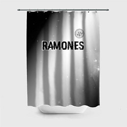 Шторка для душа Ramones glitch на светлом фоне: символ сверху, цвет: 3D-принт