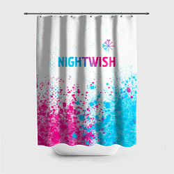 Шторка для ванной Nightwish neon gradient style: символ сверху