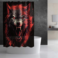 Шторка для душа Злой волк, цвет: 3D-принт — фото 2