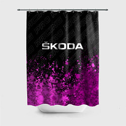 Шторка для душа Skoda pro racing: символ сверху, цвет: 3D-принт