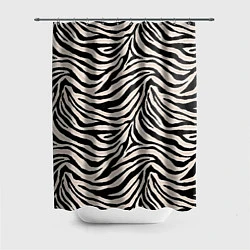 Шторка для душа Полосатая шкура зебры, белого тигра, цвет: 3D-принт