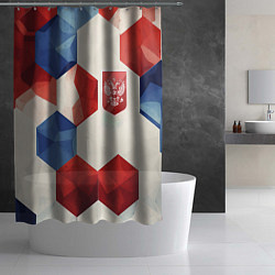 Шторка для душа Большие плиты герб России, цвет: 3D-принт — фото 2