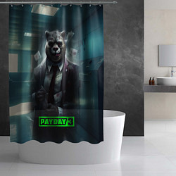 Шторка для душа Payday 3 crazy bear, цвет: 3D-принт — фото 2