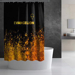 Шторка для душа Evangelion - gold gradient: символ сверху, цвет: 3D-принт — фото 2