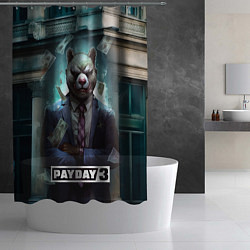 Шторка для душа Payday 3 bear, цвет: 3D-принт — фото 2