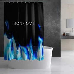 Шторка для душа Bon Jovi blue fire, цвет: 3D-принт — фото 2