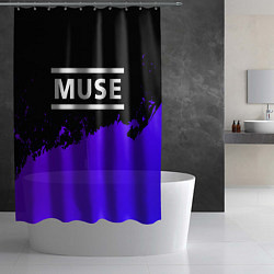 Шторка для душа Muse purple grunge, цвет: 3D-принт — фото 2