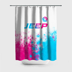 Шторка для ванной Jeep neon gradient style: символ сверху