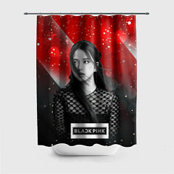 Шторка для душа Jisoo black red background, цвет: 3D-принт