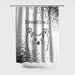 Шторка для ванной Evanescence рок кот на светлом фоне