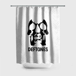 Шторка для душа Deftones glitch на светлом фоне, цвет: 3D-принт