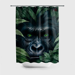 Шторка для душа Крупная морда гориллы, цвет: 3D-принт