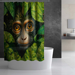 Шторка для душа Обезьянка в джунгли, цвет: 3D-принт — фото 2