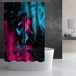 Шторка для душа Portal - neon gradient, цвет: 3D-принт — фото 2