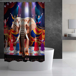 Шторка для душа Слон с цирке, цвет: 3D-принт — фото 2