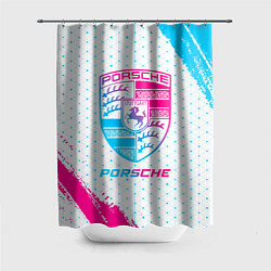 Шторка для ванной Porsche neon gradient style