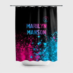 Шторка для ванной Marilyn Manson - neon gradient: символ сверху