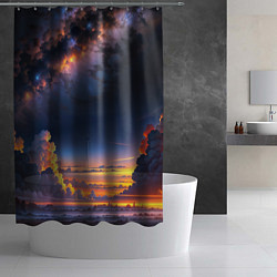 Шторка для душа Млечный путь и облака на закате, цвет: 3D-принт — фото 2