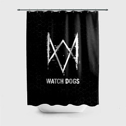 Шторка для душа Watch Dogs glitch на темном фоне, цвет: 3D-принт