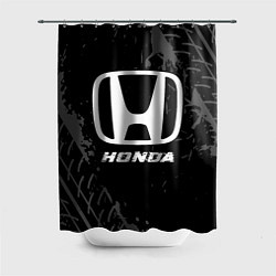 Шторка для душа Honda speed на темном фоне со следами шин, цвет: 3D-принт