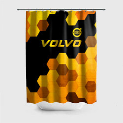 Шторка для душа Volvo - gold gradient: символ сверху, цвет: 3D-принт