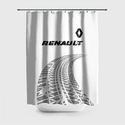 Шторка для душа Renault speed на светлом фоне со следами шин: симв, цвет: 3D-принт