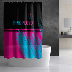 Шторка для душа Pink Floyd - neon gradient: символ сверху, цвет: 3D-принт — фото 2