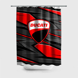 Шторка для душа Ducati - red stripes, цвет: 3D-принт