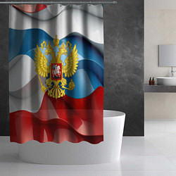 Шторка для душа Герб России триколор, цвет: 3D-принт — фото 2