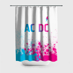 Шторка для душа AC DC neon gradient style: символ сверху, цвет: 3D-принт