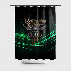 Шторка для душа Baldurs Gate 3 dark green, цвет: 3D-принт