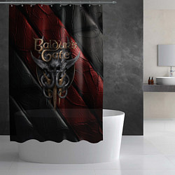 Шторка для душа Baldurs Gate 3 logo dark, цвет: 3D-принт — фото 2